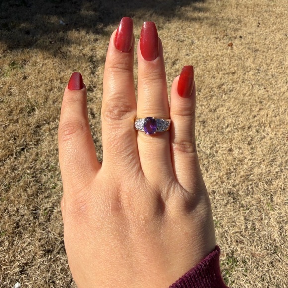 Jewelry - Gold Plated  Purple Stone Gold  Ring